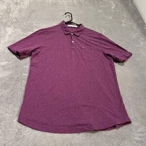 Criquet Polo Shirt Mens Large Purple Cotton Short Sleeve Golf Casual Pocket